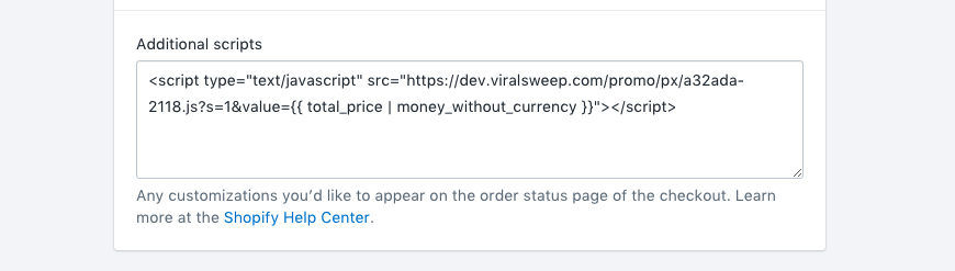 Add additional script for Shopify stores