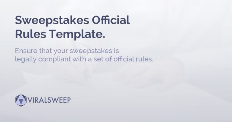 sweepstakes official rules template