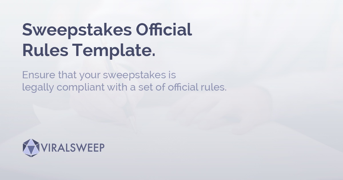 sweepstakes official rules template