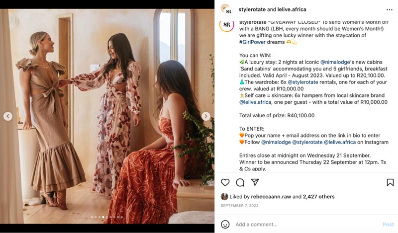 instagram contest example