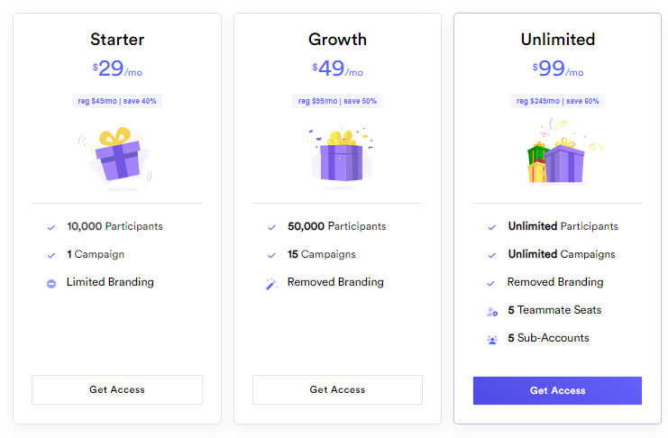 PerkZilla Plans & Pricing 