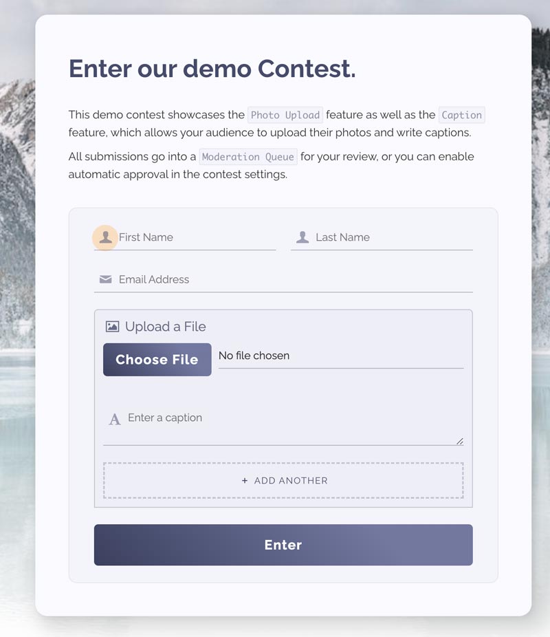 Demo of Viralsweep's contest app