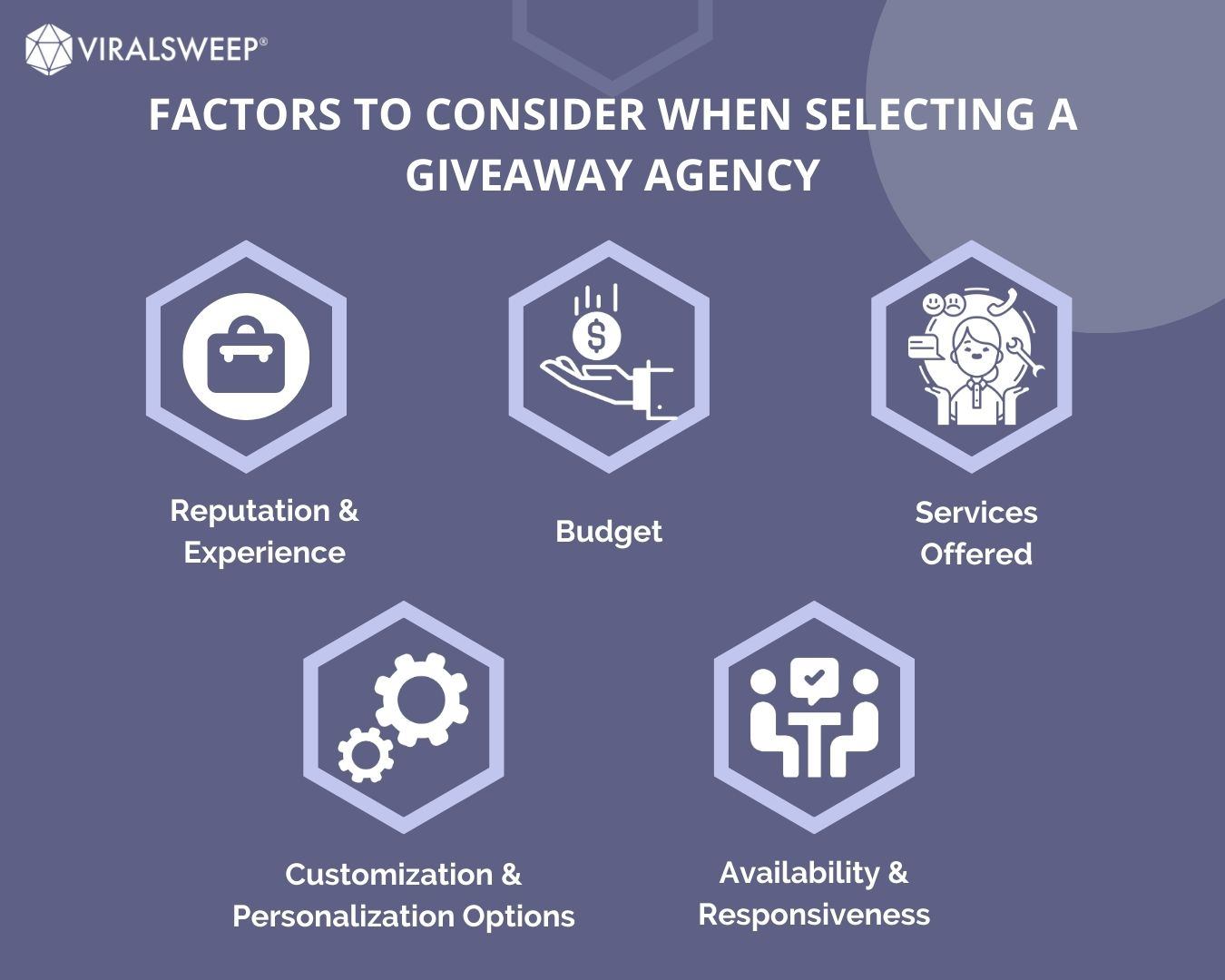 Factors to consider when selecting a giveaway agency
