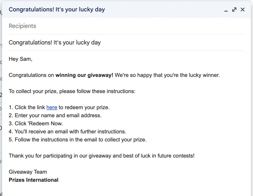Giveaway entry form app to pick winners randomly