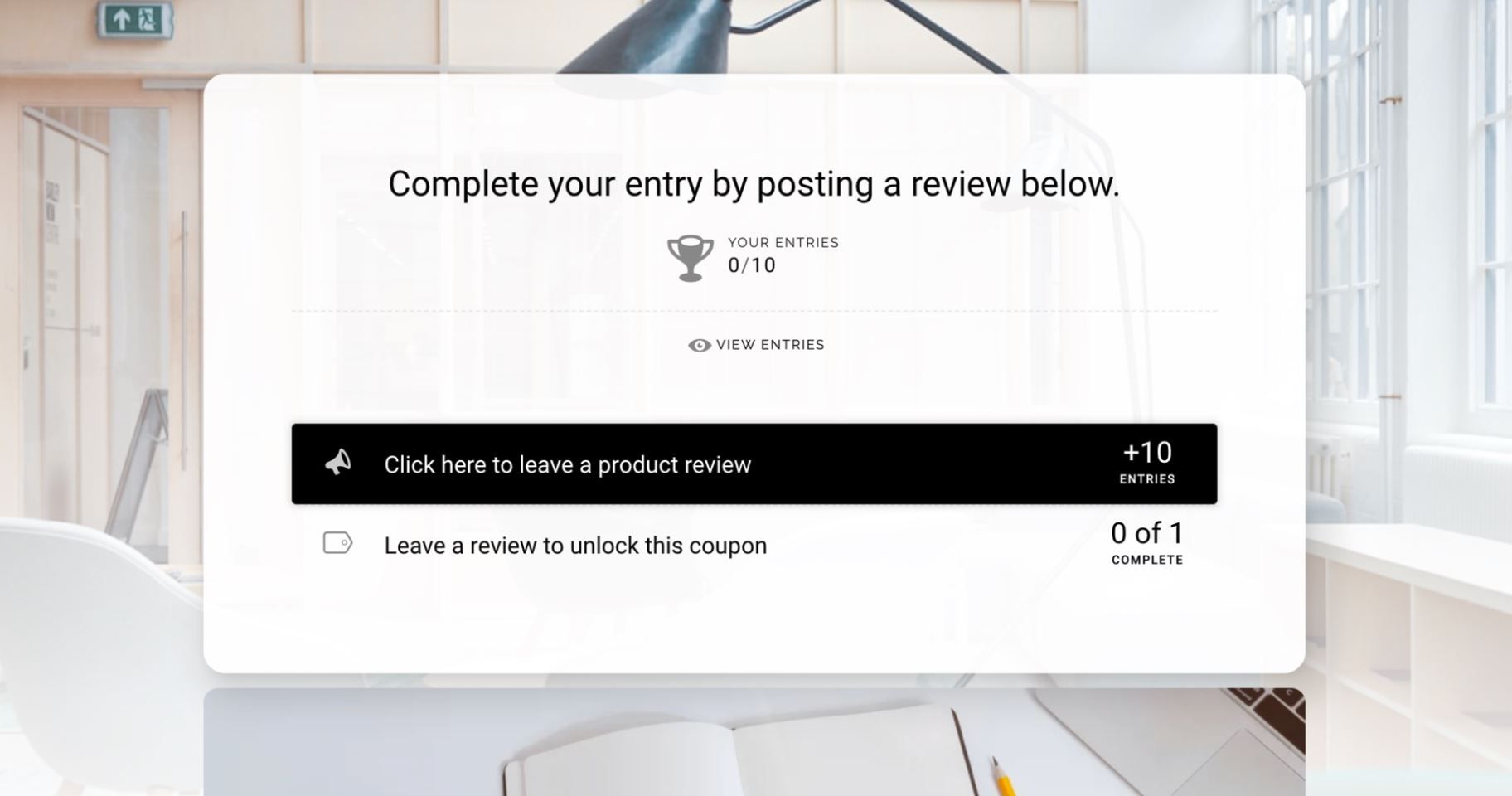 This example of Leave-a-review AMOE showcases a clear and easy to follow rule.
