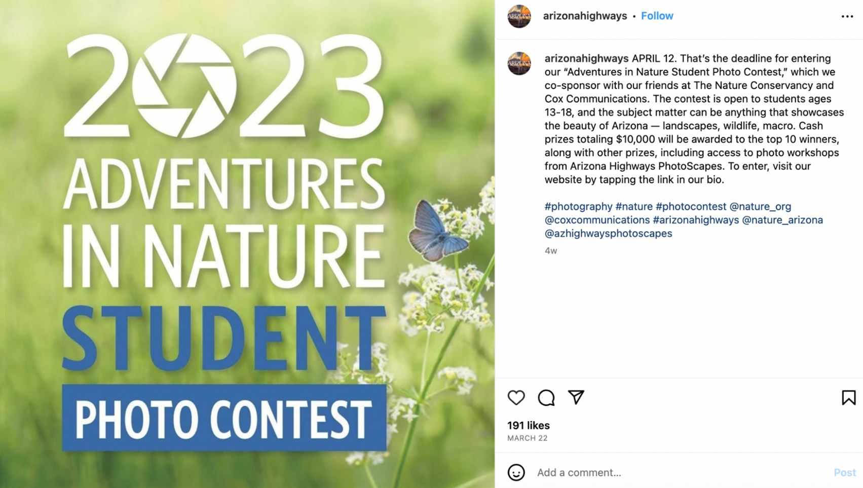 Example of using social media to promote your contest