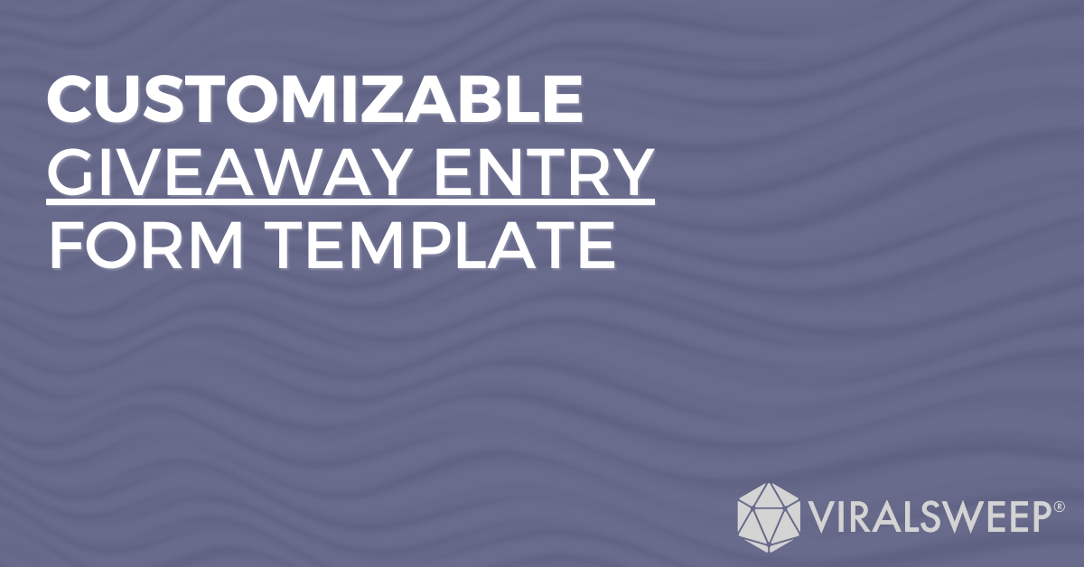 Customizable giveaway entry form template