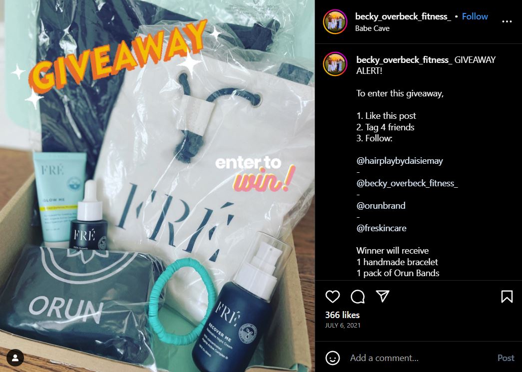 Product bundle giveaway