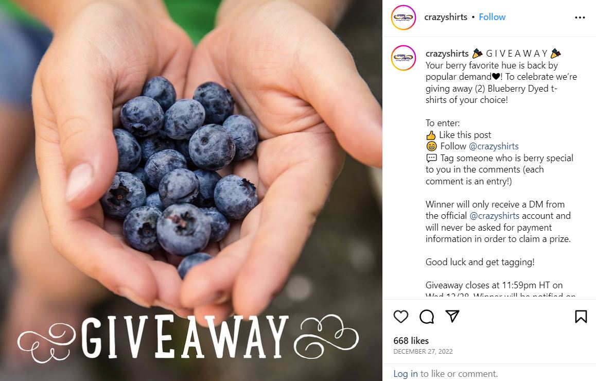 Creative giveaway ideas for Instagram -  Tag a friend to enter
