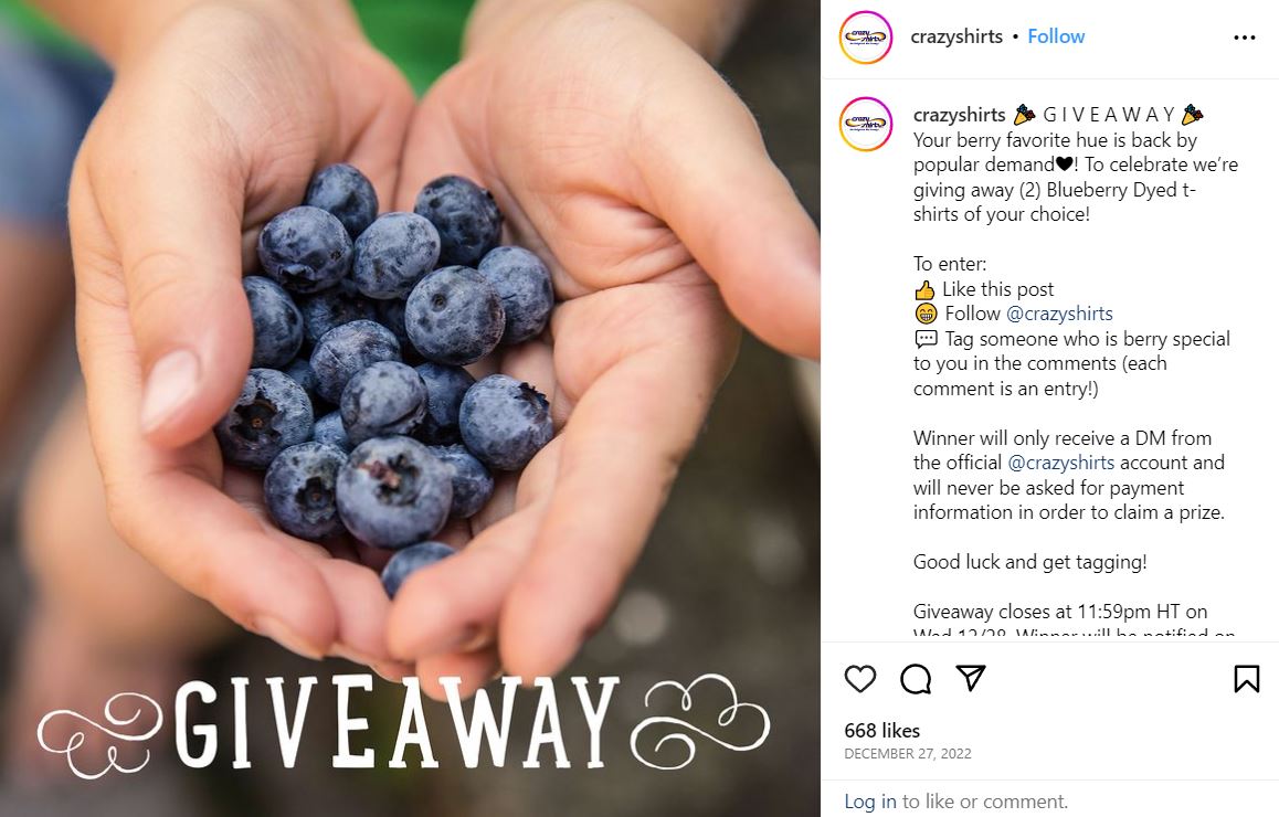 Creative giveaway ideas for Instagram - Tag a friend to enter