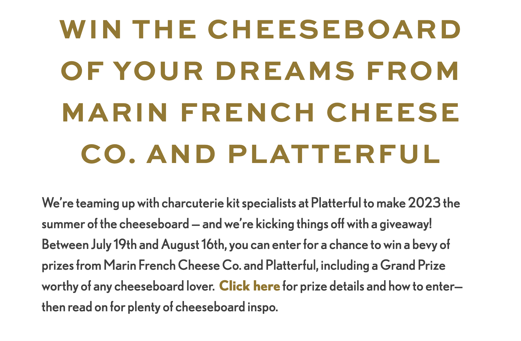 Marin French Cheese Co giveaway prize details