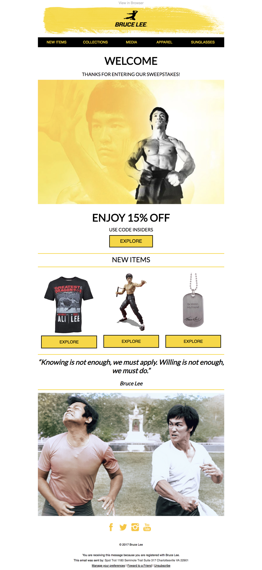 Bruce Lee Mamba Mentality Email Blast