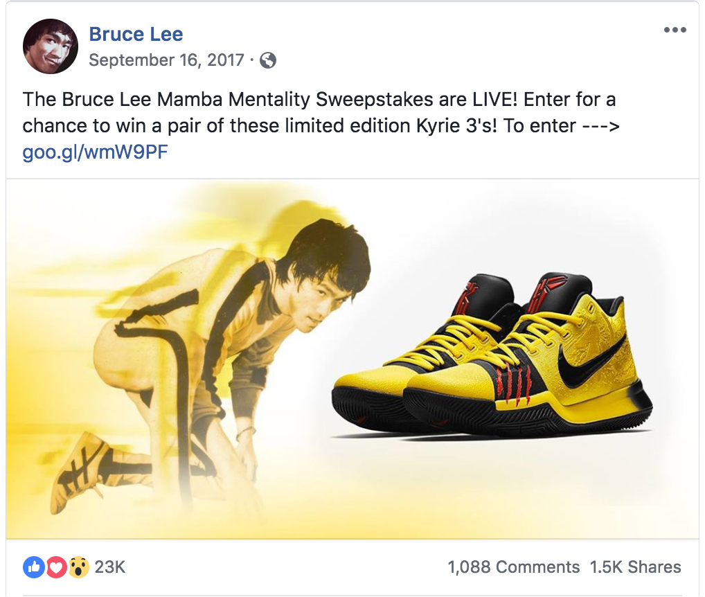 Bruce Lee Mamba Mentality Facebook Post